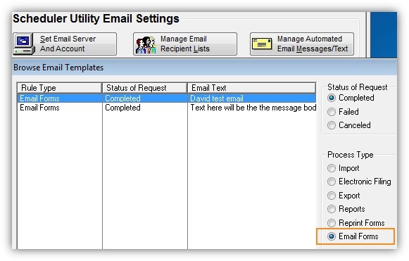 email settings